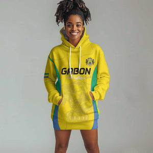 Custom Gabon Football Hoodie Dress Go Champions Les Pantheres - African Pride