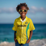 Custom Gabon Football Kid Hawaiian Shirt Go Champions Les Pantheres - African Pride