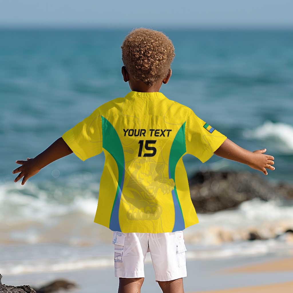 Custom Gabon Football Kid Hawaiian Shirt Go Champions Les Pantheres - African Pride