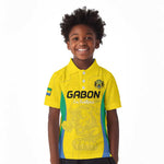 Custom Gabon Football Kid Polo Shirt Go Champions Les Pantheres - African Pride