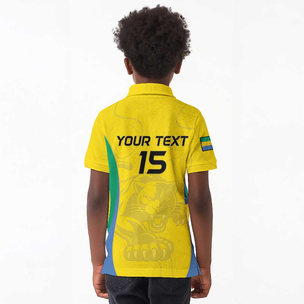 Custom Gabon Football Kid Polo Shirt Go Champions Les Pantheres - African Pride