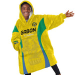 Custom Gabon Football Kid Wearable Blanket Hoodie Go Champions Les Pantheres - African Pride