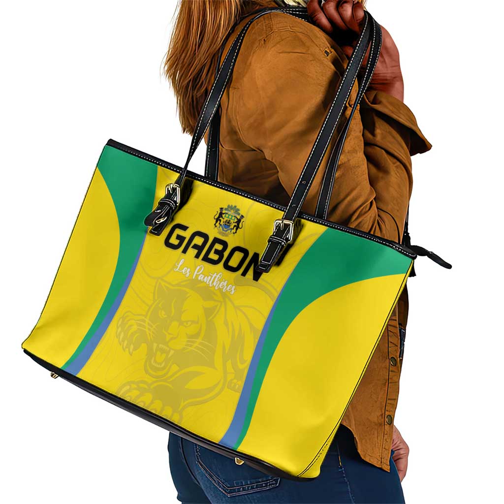 Gabon Football Leather Tote Bag Go Champions Les Pantheres - African Pride
