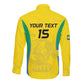 Custom Gabon Football Long Sleeve Button Shirt Go Champions Les Pantheres - African Pride