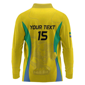 Custom Gabon Football Long Sleeve Polo Shirt Go Champions Les Pantheres - African Pride