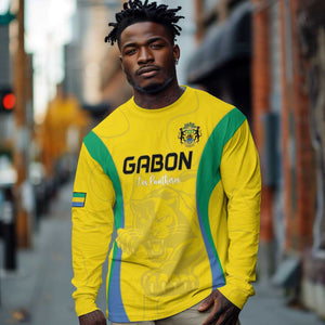 Custom Gabon Football Long Sleeve Shirt Go Champions Les Pantheres - African Pride
