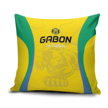 Gabon Football Pillow Cover Go Champions Les Pantheres - African Pride
