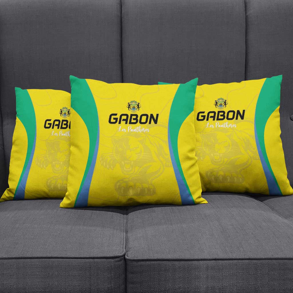 Gabon Football Pillow Cover Go Champions Les Pantheres - African Pride
