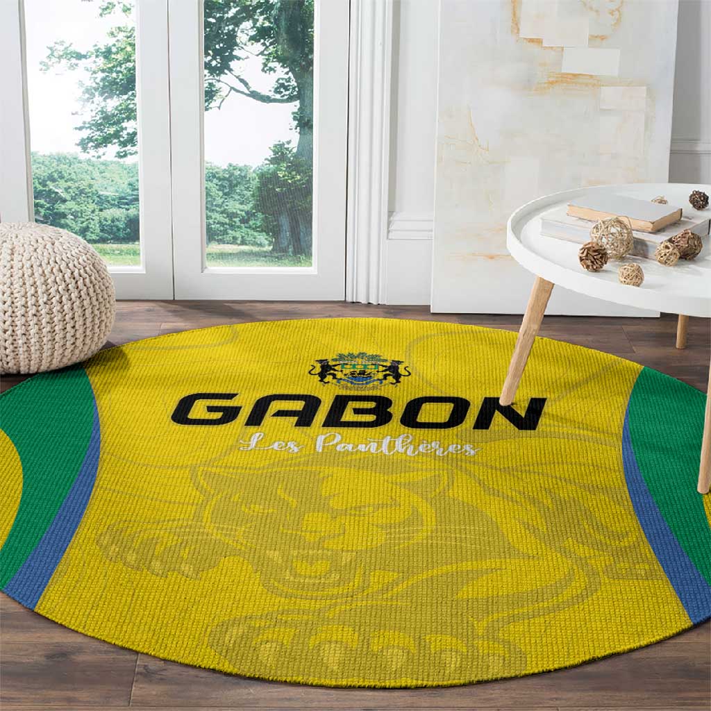 Gabon Football Round Carpet Go Champions Les Pantheres - African Pride