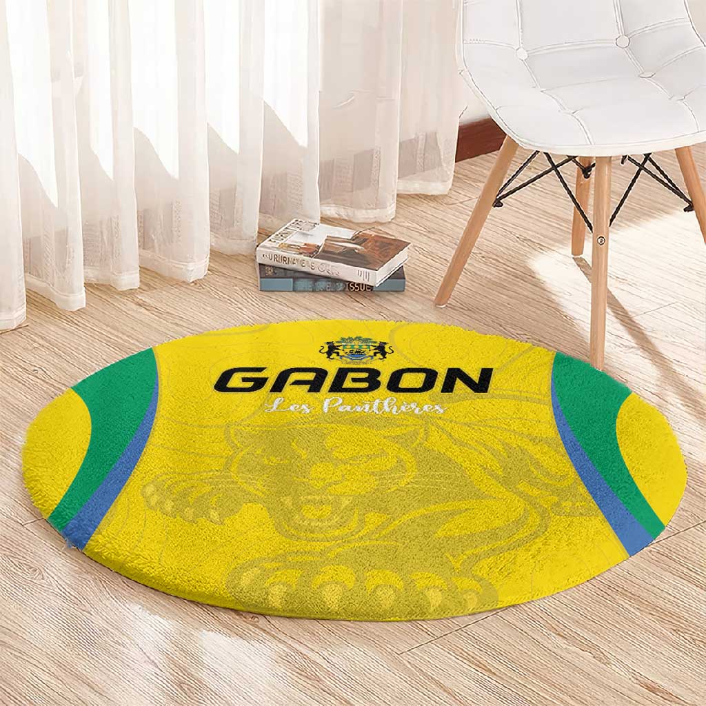 Gabon Football Round Carpet Go Champions Les Pantheres - African Pride