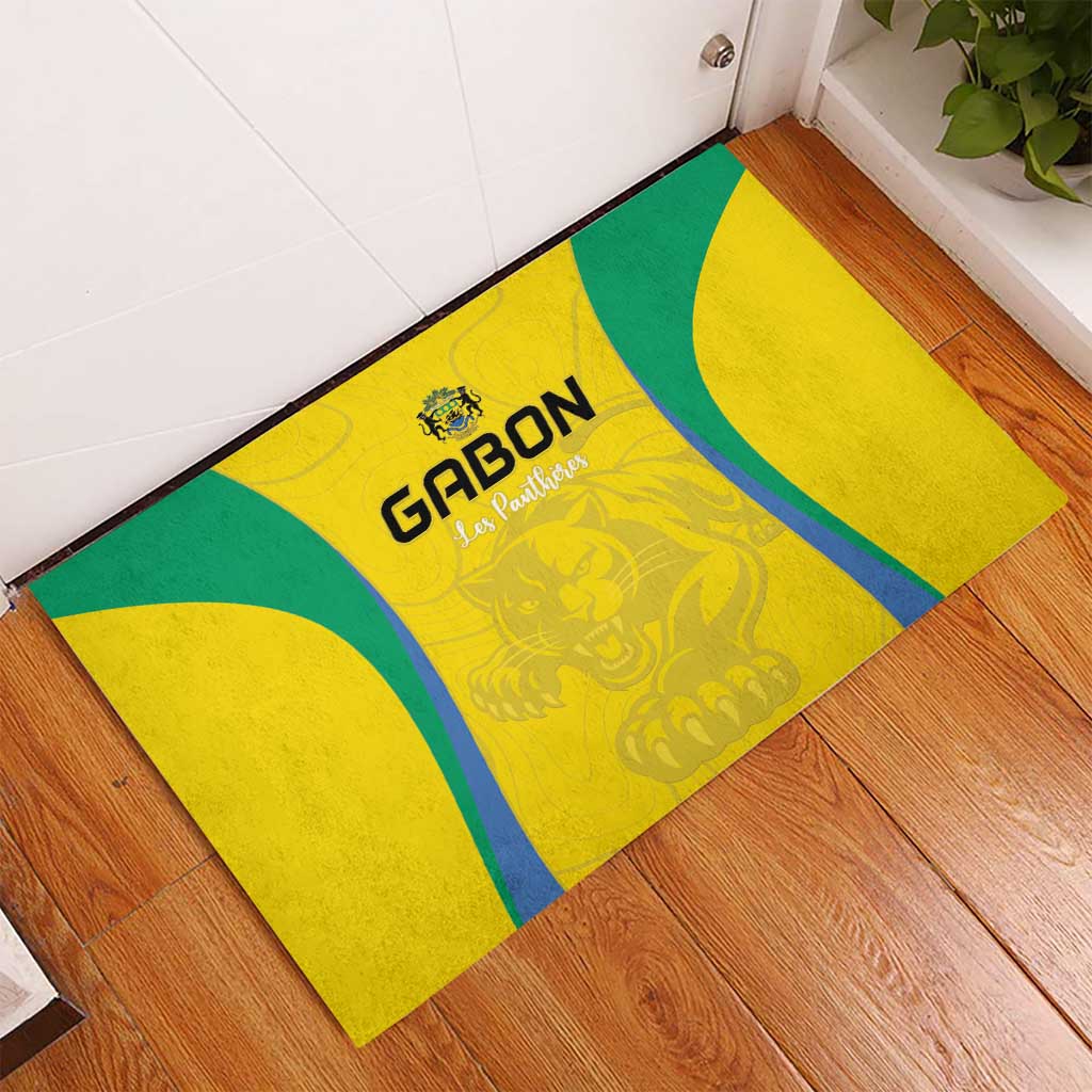 Gabon Football Rubber Doormat Go Champions Les Pantheres - African Pride