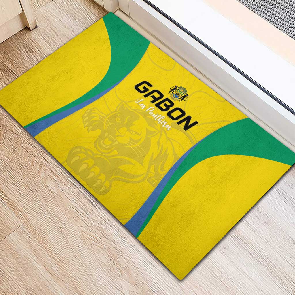 Gabon Football Rubber Doormat Go Champions Les Pantheres - African Pride