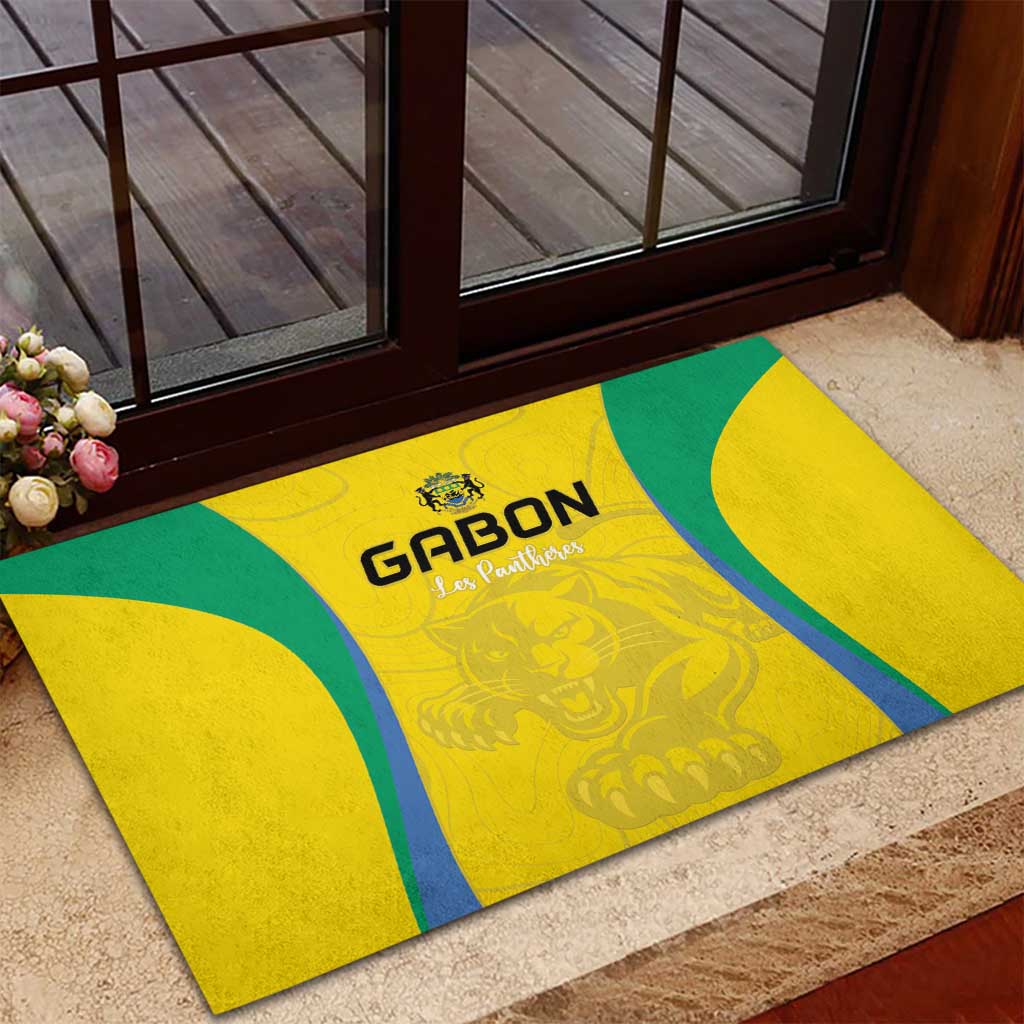 Gabon Football Rubber Doormat Go Champions Les Pantheres - African Pride