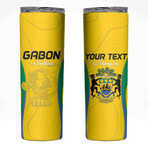 Custom Gabon Football Skinny Tumbler Go Champions Les Pantheres - African Pride