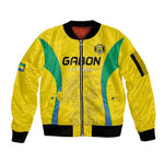 Custom Gabon Football Sleeve Zip Bomber Jacket Go Champions Les Pantheres - African Pride