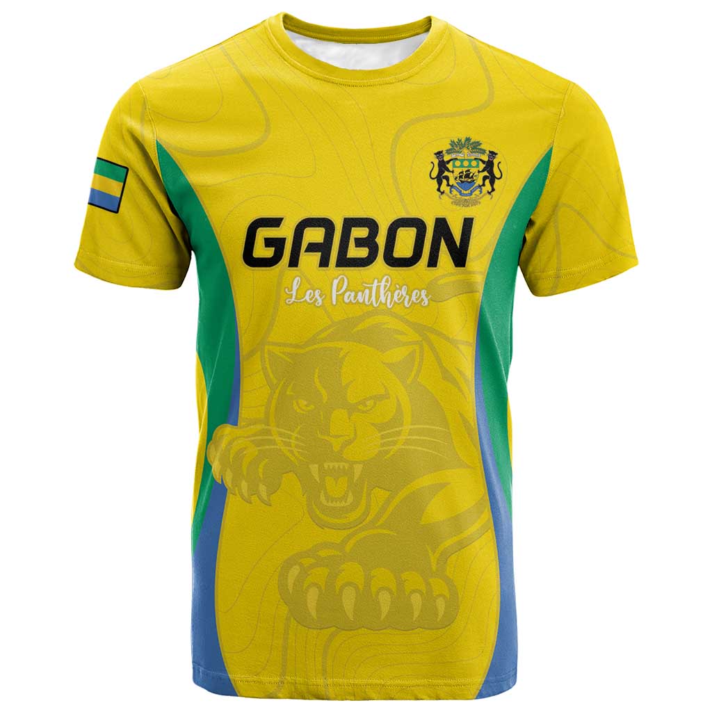 Custom Gabon Football T shirt Go Champions Les Pantheres - African Pride