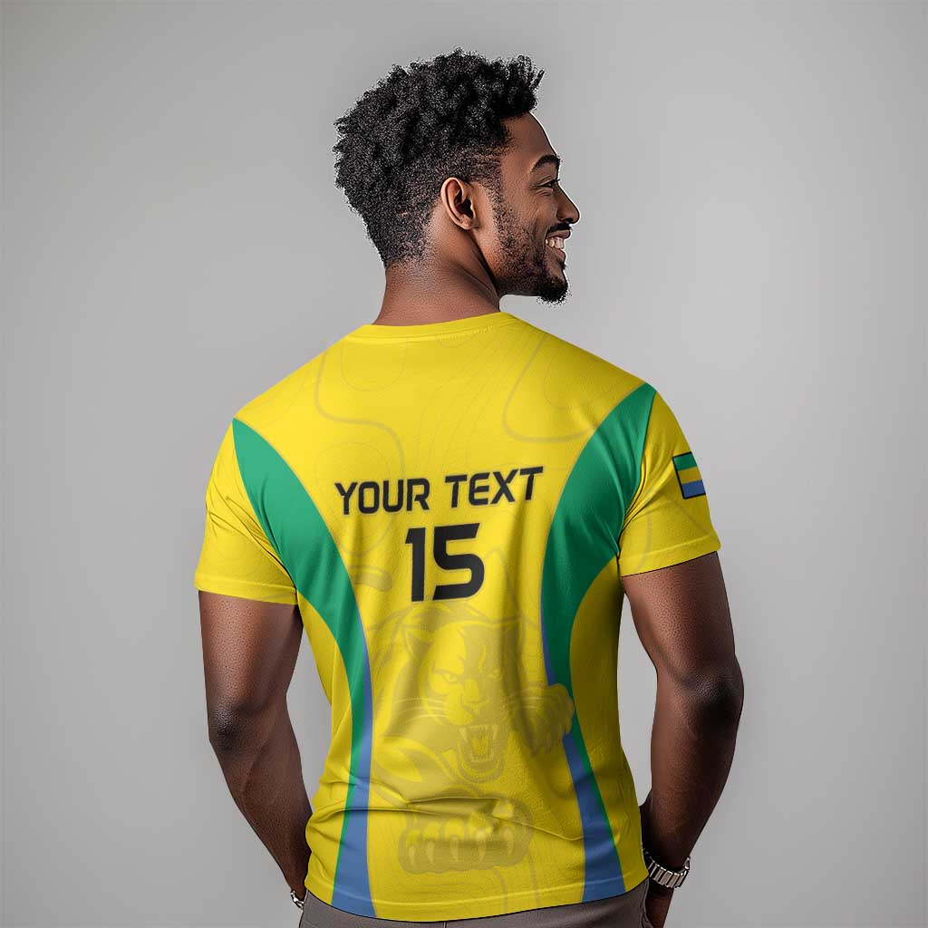 Custom Gabon Football T shirt Go Champions Les Pantheres - African Pride