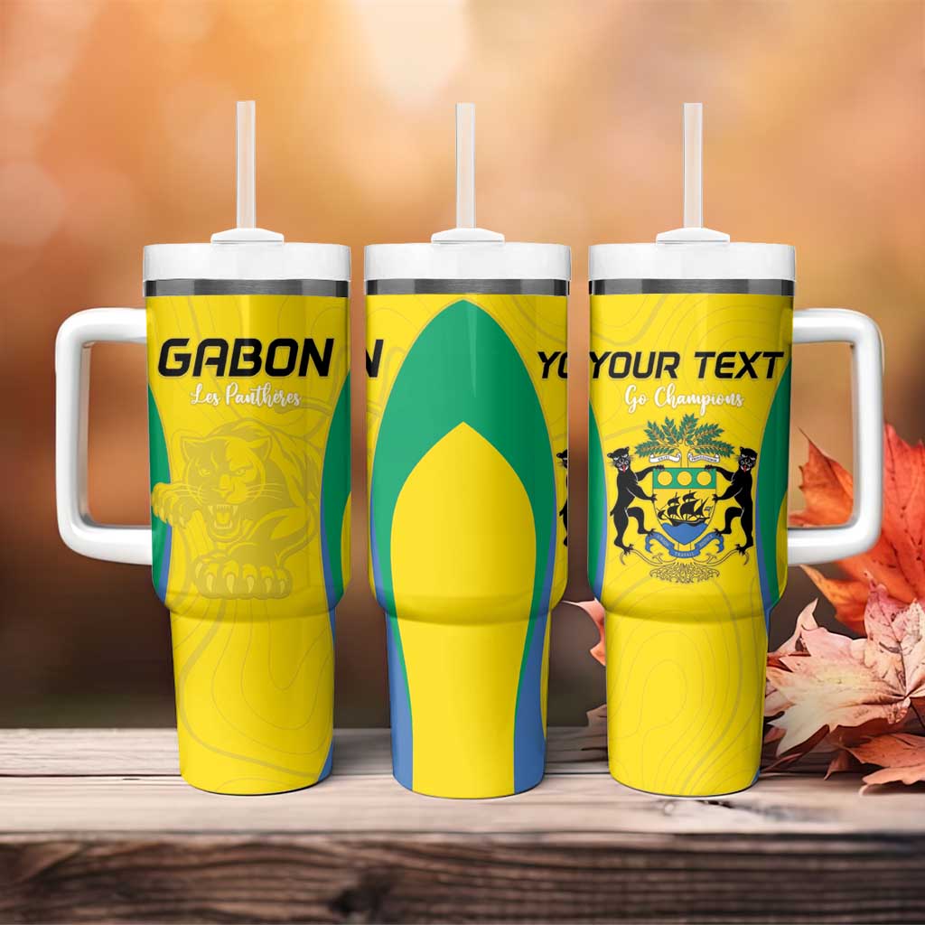 Custom Gabon Football Tumbler With Handle Go Champions Les Pantheres - African Pride