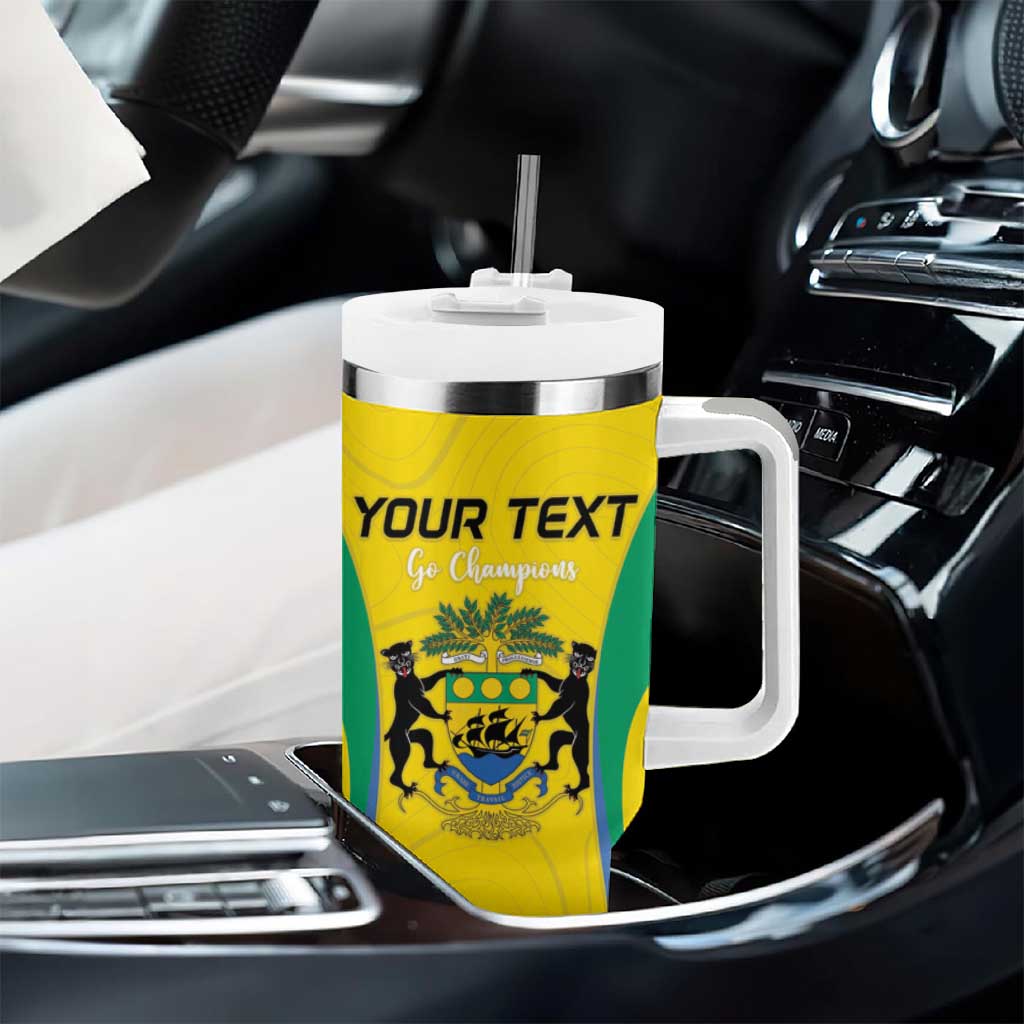 Custom Gabon Football Tumbler With Handle Go Champions Les Pantheres - African Pride