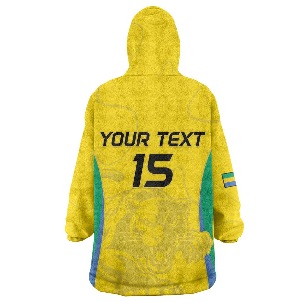 Custom Gabon Football Wearable Blanket Hoodie Go Champions Les Pantheres - African Pride
