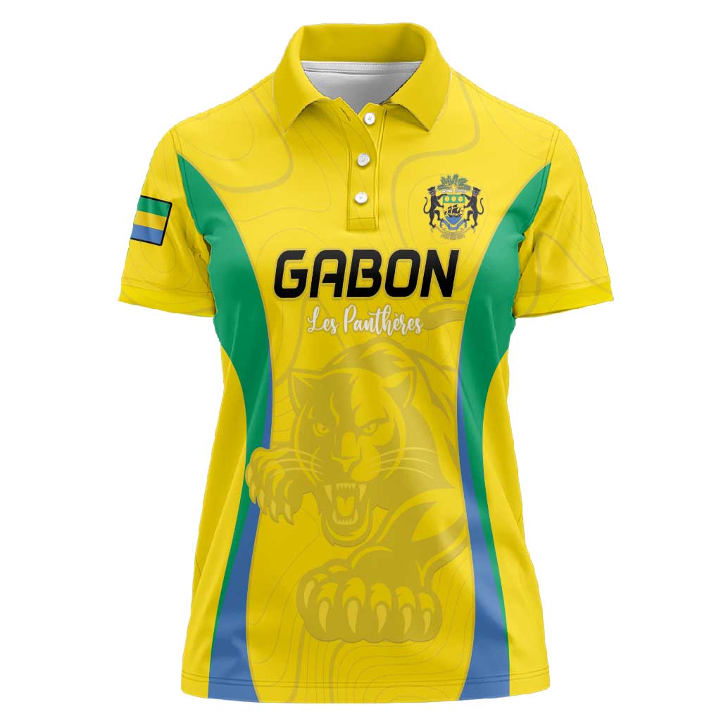 Custom Gabon Football Women Polo Shirt Go Champions Les Pantheres - African Pride