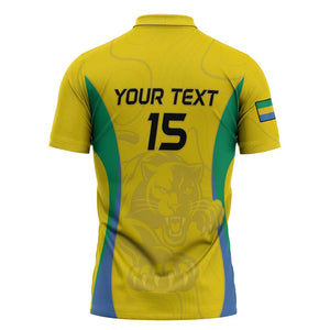 Custom Gabon Football Zipper Polo Shirt Go Champions Les Pantheres - African Pride