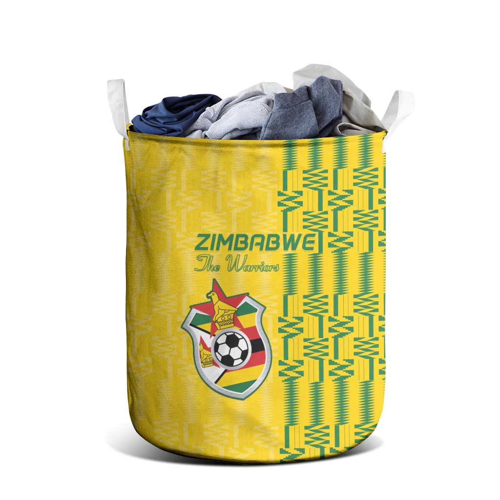 Zimbabwe Football Laundry Basket Come On Warriors - Kente Pattern - African Pride
