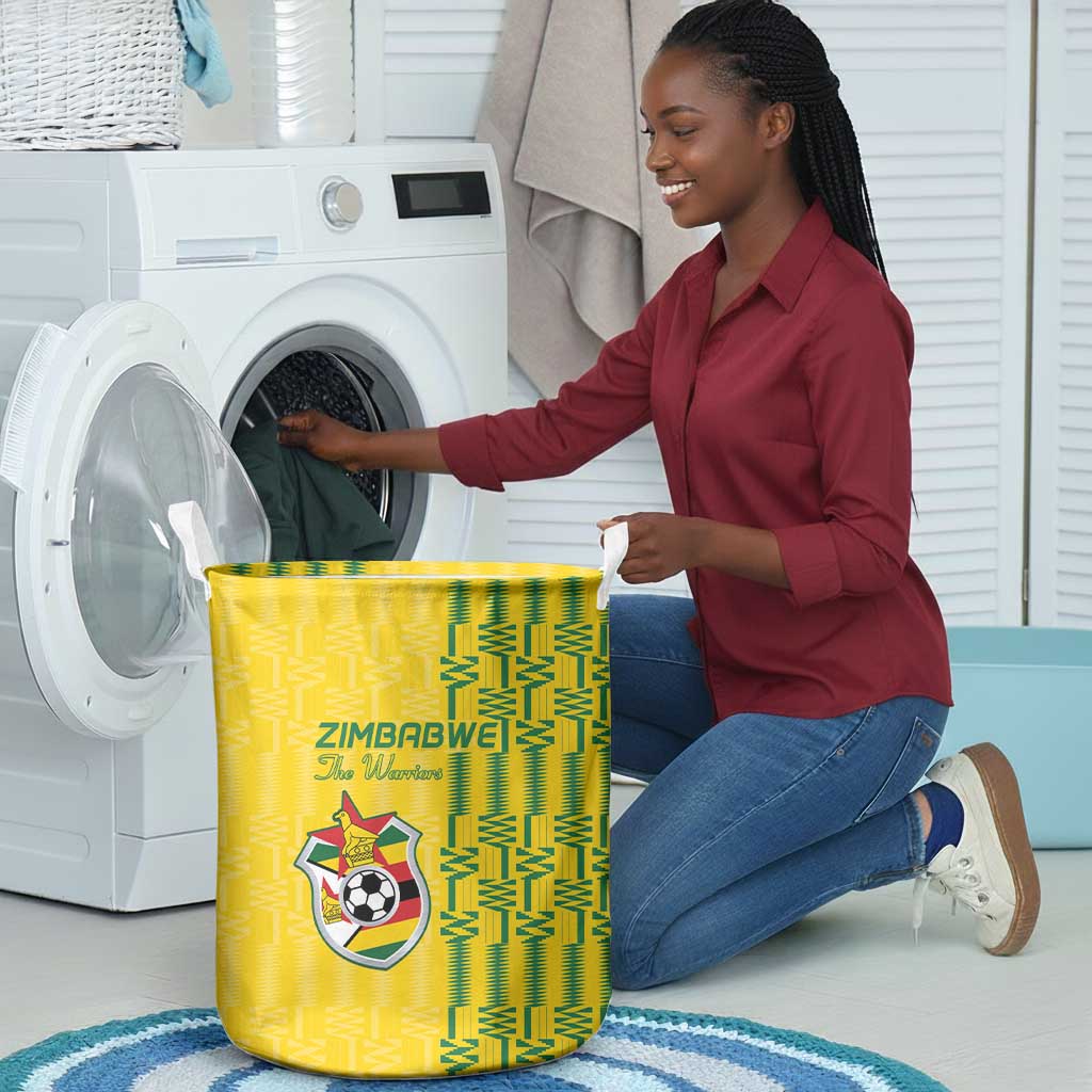 Zimbabwe Football Laundry Basket Come On Warriors - Kente Pattern - African Pride