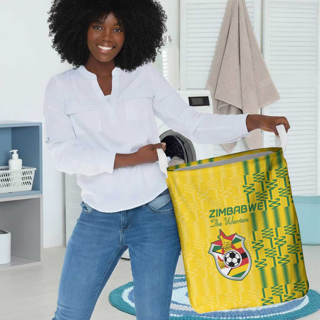 Zimbabwe Football Laundry Basket Come On Warriors - Kente Pattern - African Pride