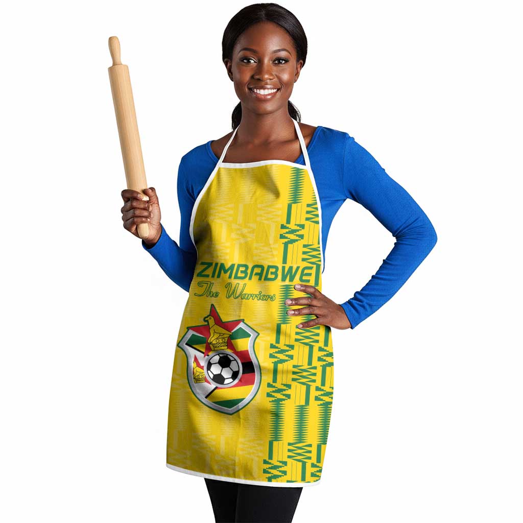Zimbabwe Football Apron Come On Warriors - Kente Pattern - African Pride