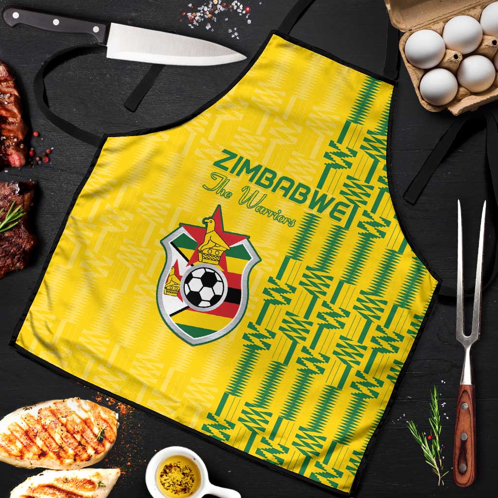 Zimbabwe Football Apron Come On Warriors - Kente Pattern - African Pride
