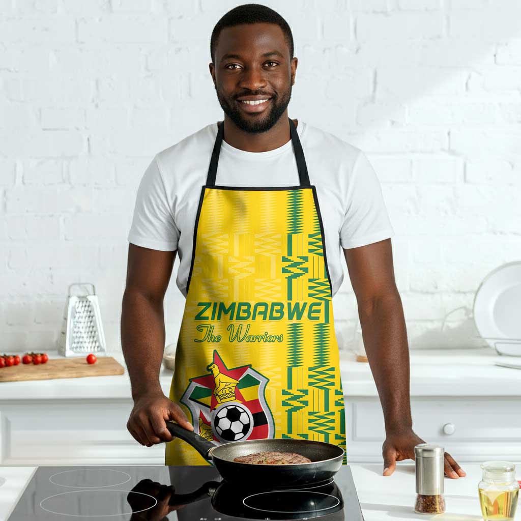 Zimbabwe Football Apron Come On Warriors - Kente Pattern - African Pride