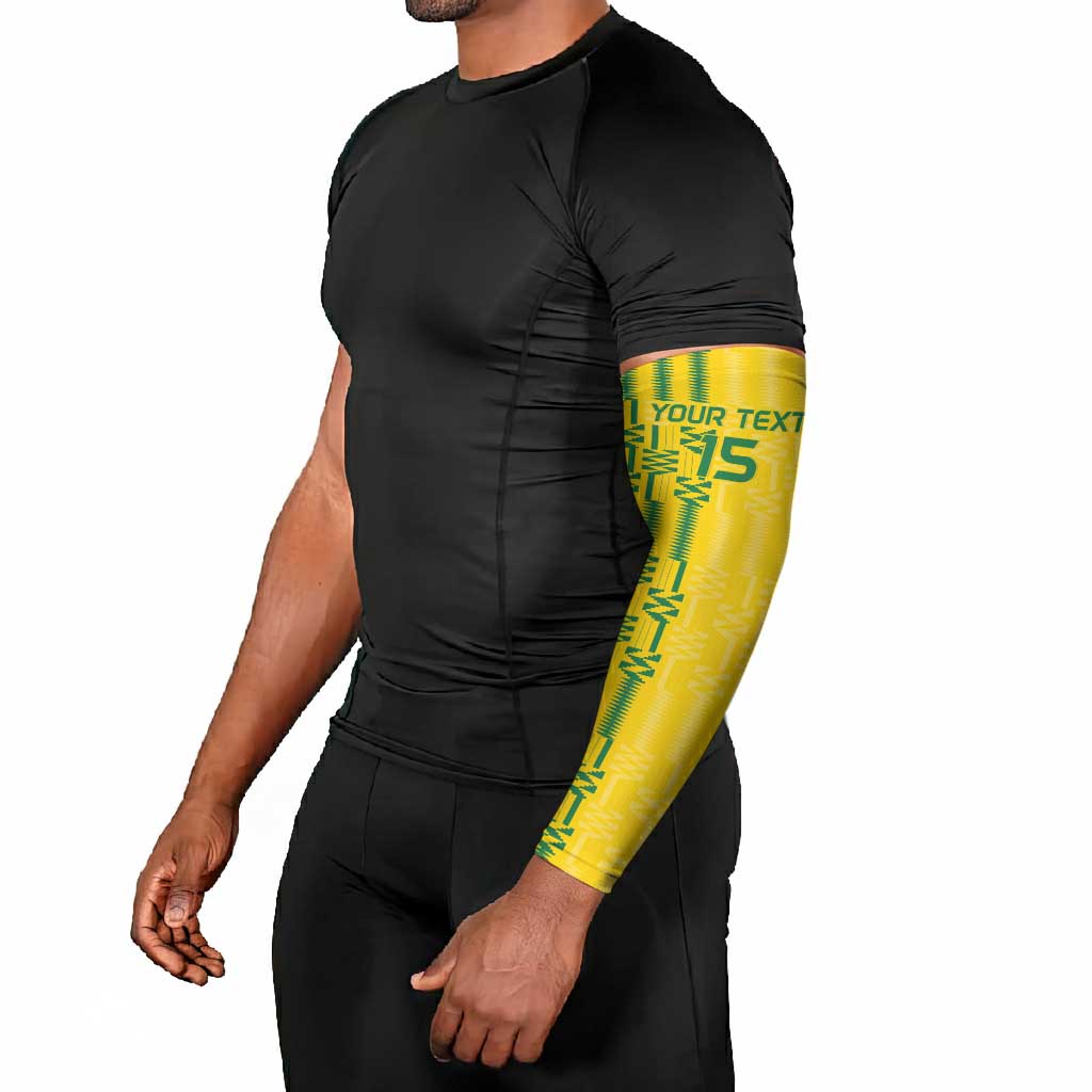 Custom Zimbabwe Football Arm Sleeves Come On Warriors - Kente Pattern - African Pride
