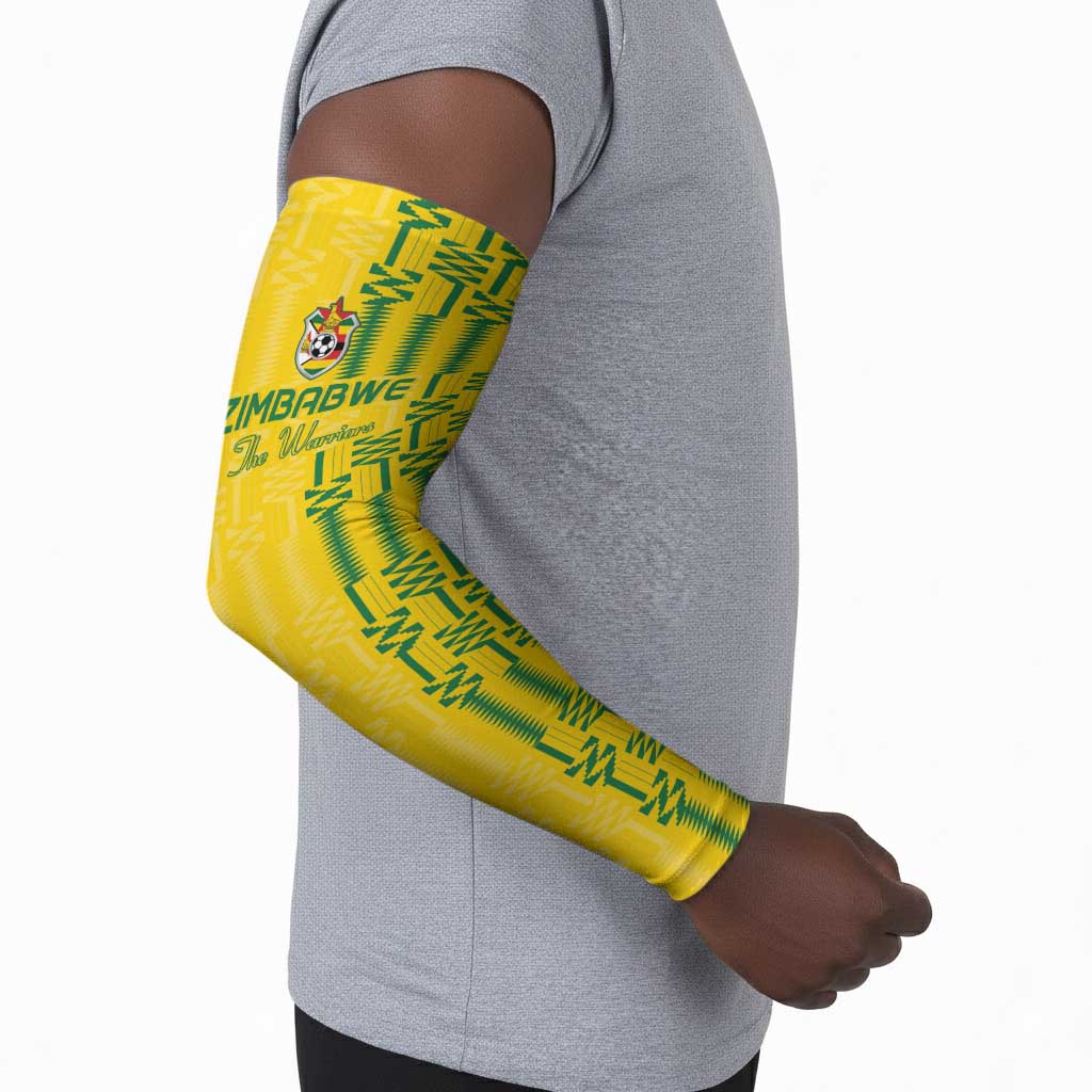 Custom Zimbabwe Football Arm Sleeves Come On Warriors - Kente Pattern - African Pride