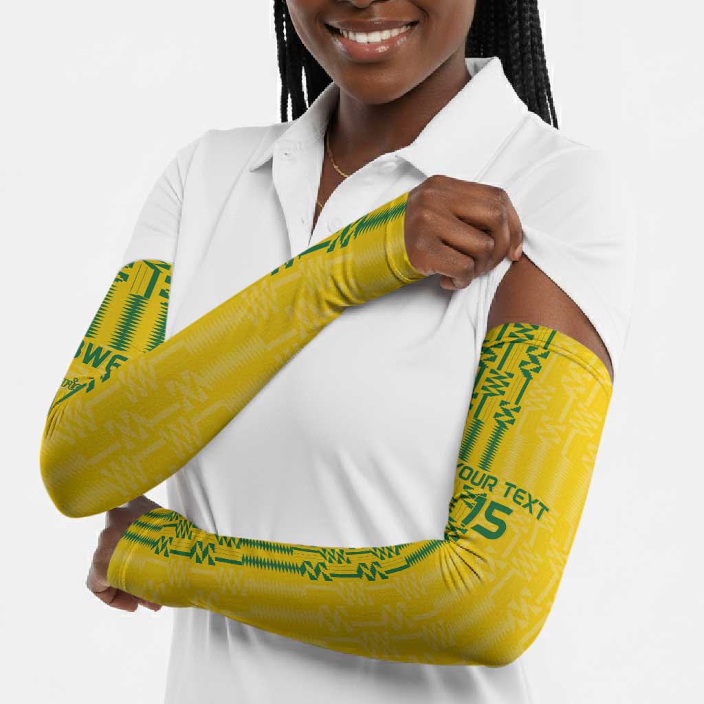 Custom Zimbabwe Football Arm Sleeves Come On Warriors - Kente Pattern - African Pride