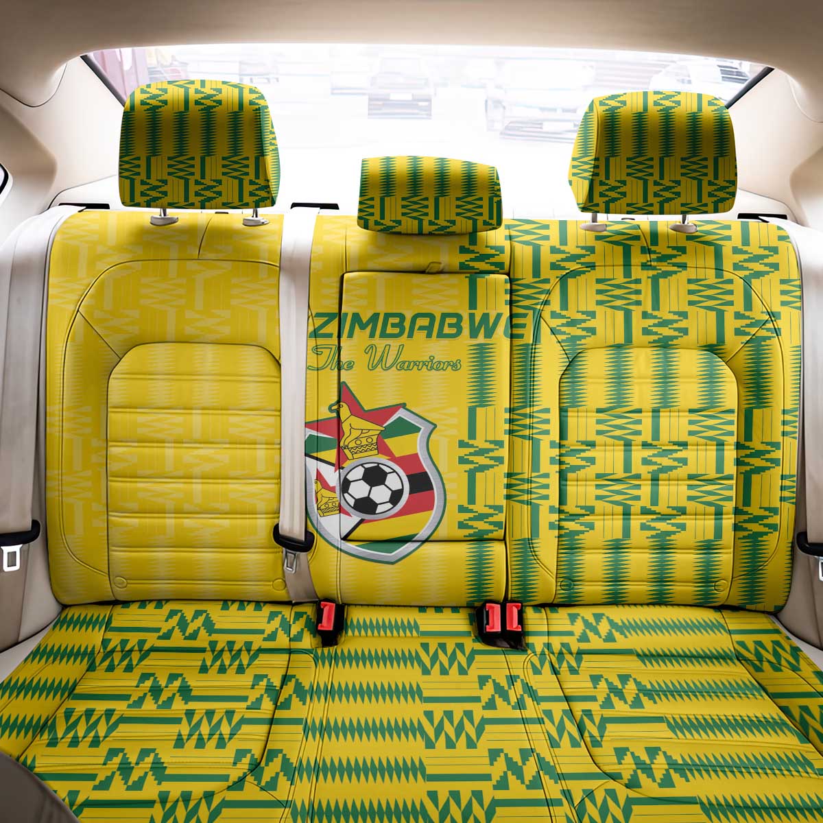 Zimbabwe Football Back Car Seat Cover Come On Warriors - Kente Pattern - African Pride