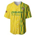 Custom Zimbabwe Football Baseball Jersey Come On Warriors - Kente Pattern - African Pride
