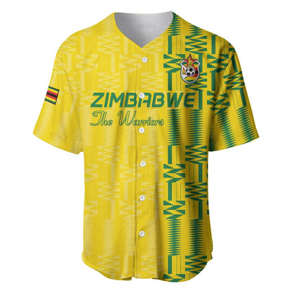Custom Zimbabwe Football Baseball Jersey Come On Warriors - Kente Pattern - African Pride