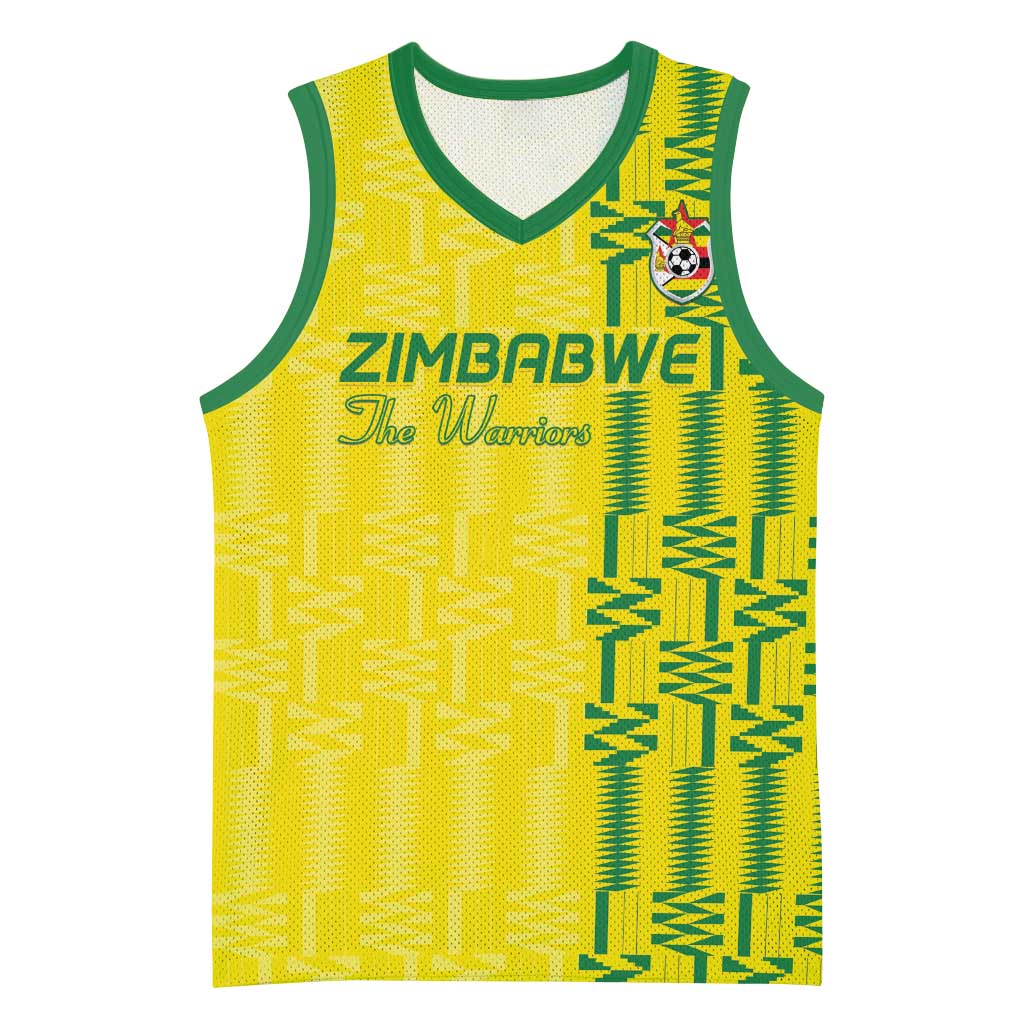 Custom Zimbabwe Football Basketball Jersey Come On Warriors - Kente Pattern - African Pride
