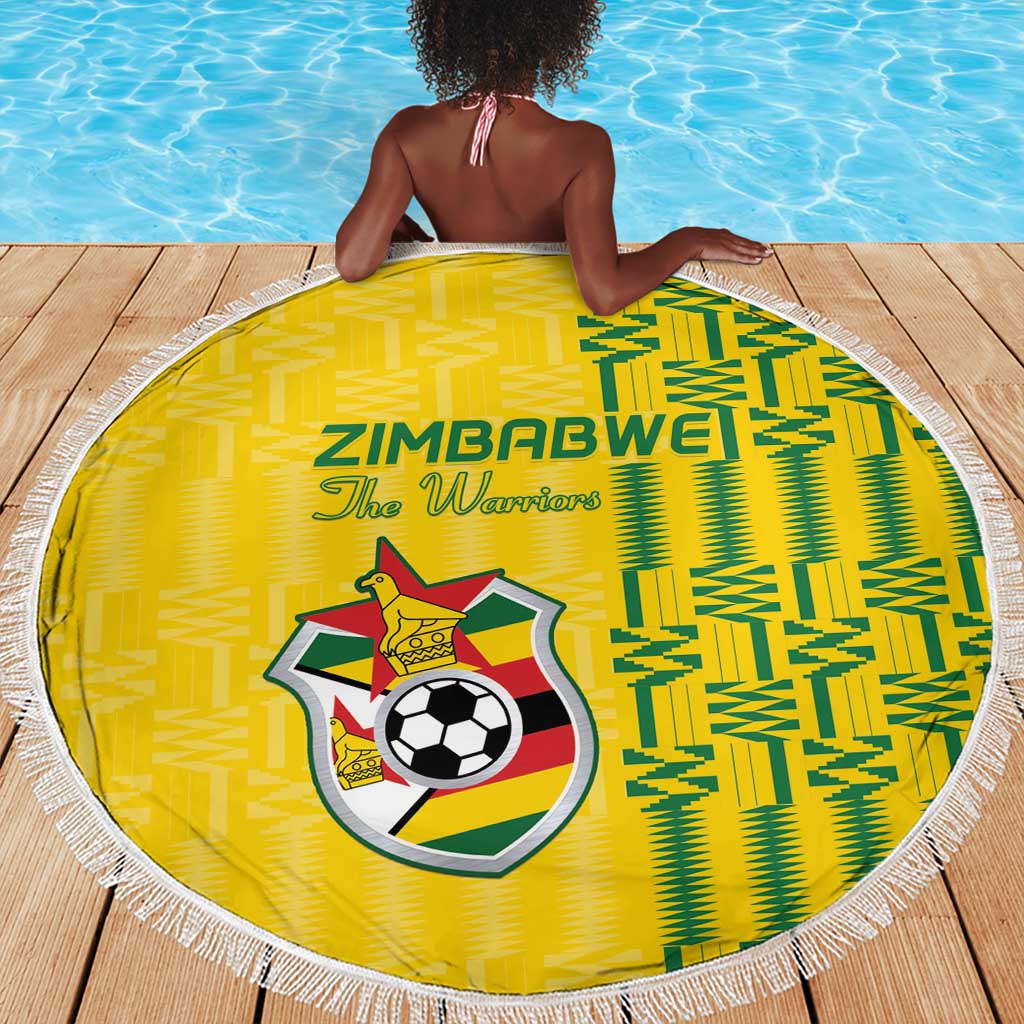 Zimbabwe Football Beach Blanket Come On Warriors - Kente Pattern - African Pride