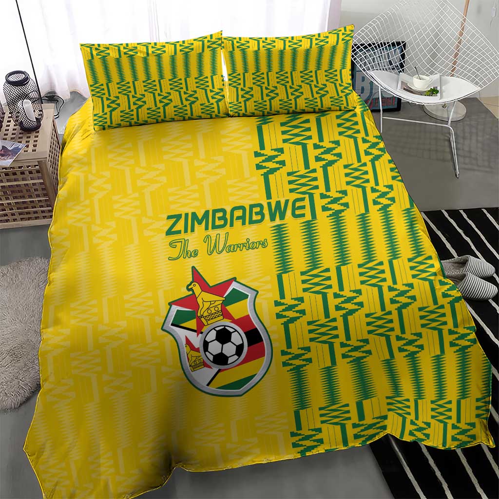 Zimbabwe Football Bedding Set Come On Warriors - Kente Pattern - African Pride