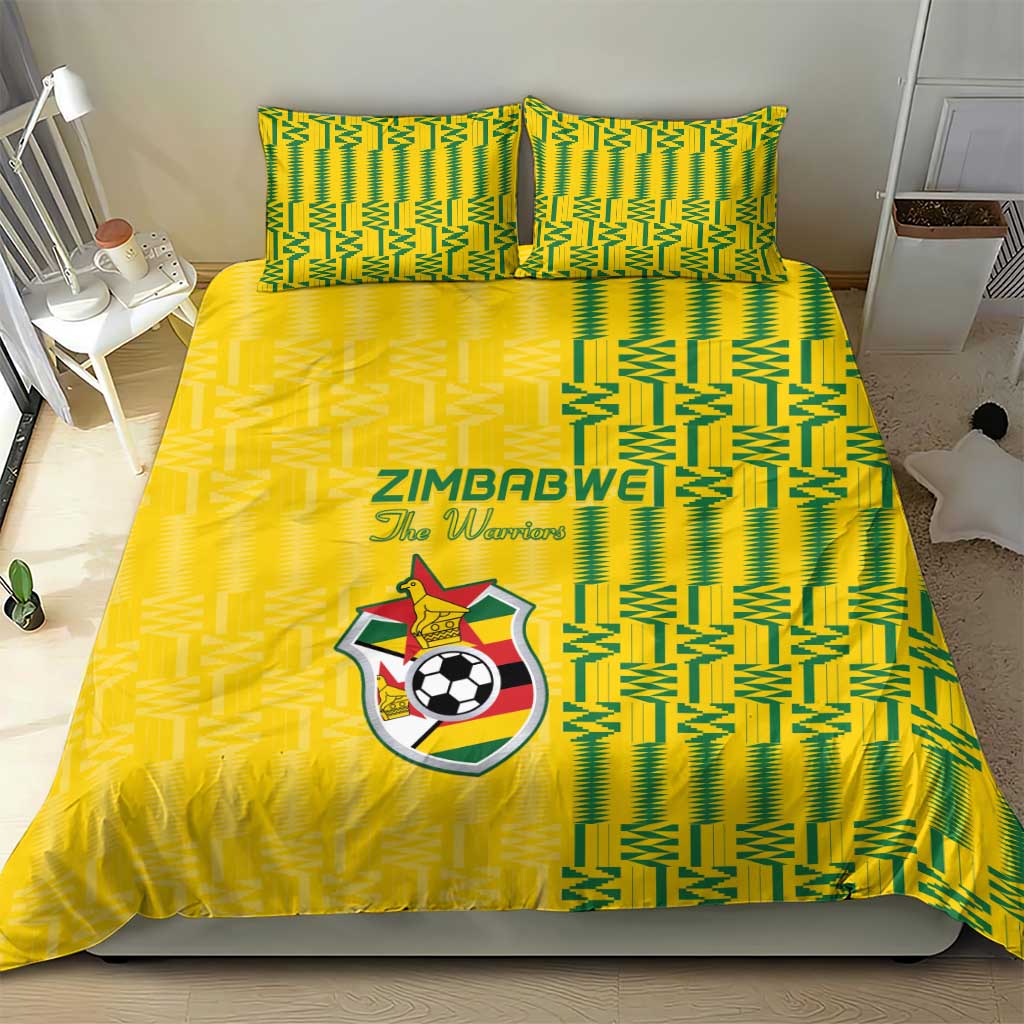 Zimbabwe Football Bedding Set Come On Warriors - Kente Pattern - African Pride
