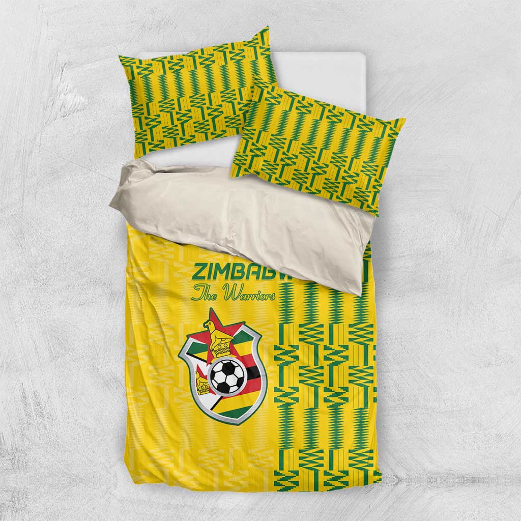 Zimbabwe Football Bedding Set Come On Warriors - Kente Pattern - African Pride