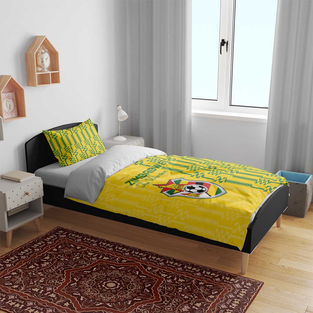 Zimbabwe Football Bedding Set Come On Warriors - Kente Pattern - African Pride
