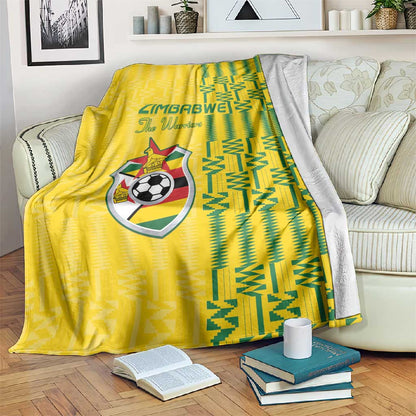 Zimbabwe Football Blanket Come On Warriors - Kente Pattern - African Pride