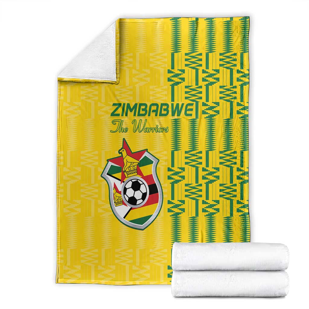 Zimbabwe Football Blanket Come On Warriors - Kente Pattern - African Pride
