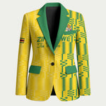 Custom Zimbabwe Football Blazer Come On Warriors - Kente Pattern - African Pride