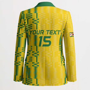 Custom Zimbabwe Football Blazer Come On Warriors - Kente Pattern - African Pride