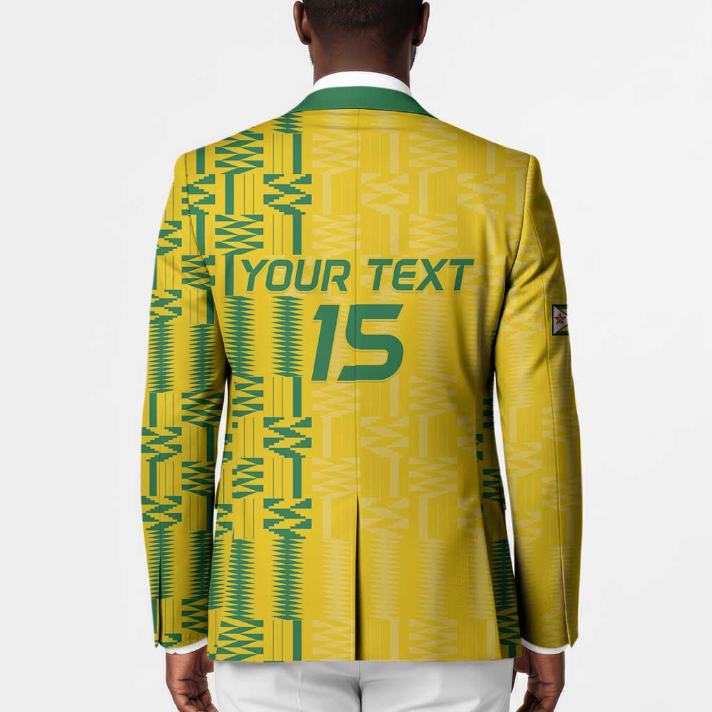 Custom Zimbabwe Football Blazer Come On Warriors - Kente Pattern - African Pride