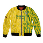 Custom Zimbabwe Football Bomber Jacket Come On Warriors - Kente Pattern - African Pride